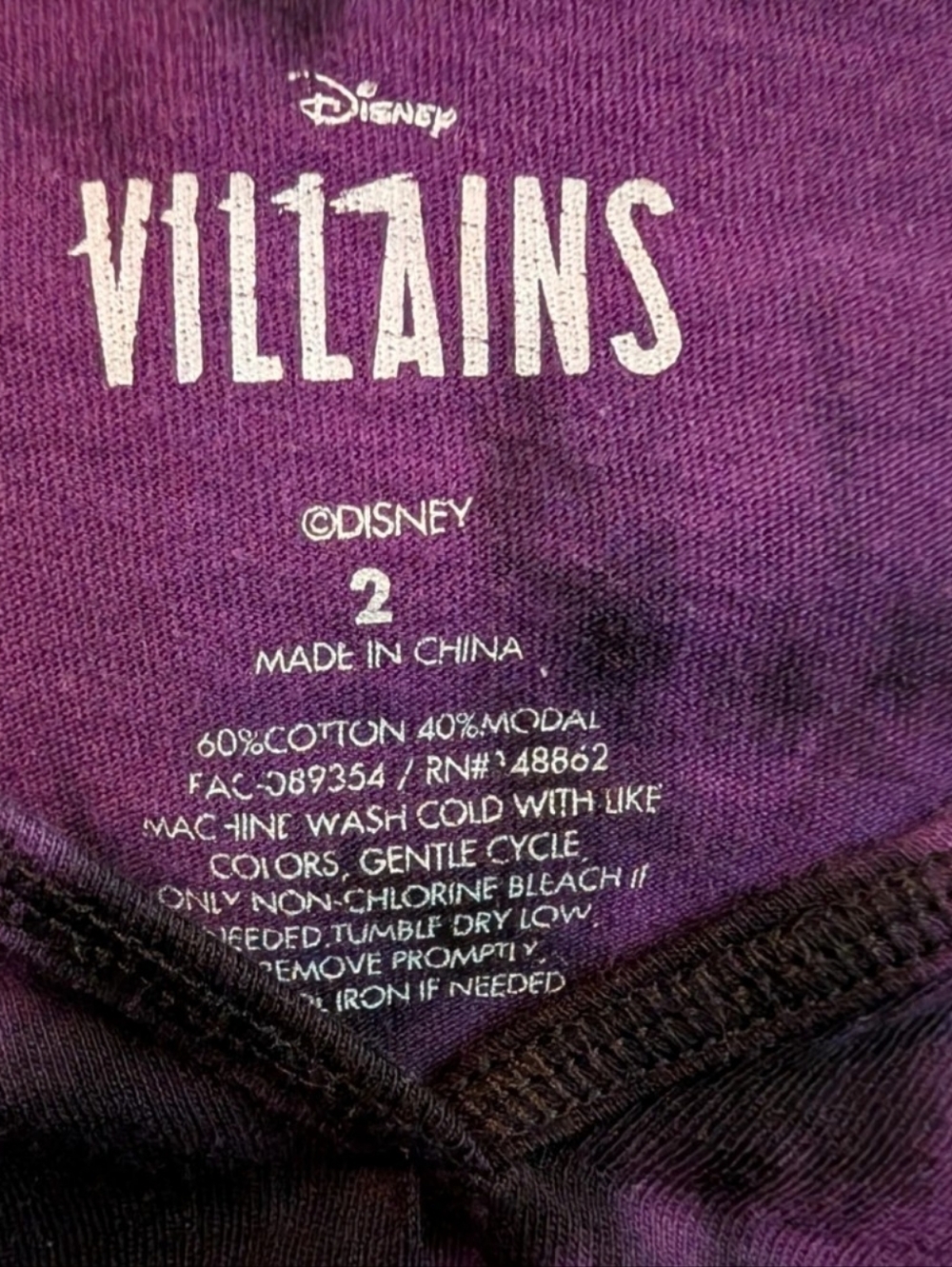 Torrid Disney Villains Women's Maleficent Graphic T Shirt Black Tie Dye Quote Te - Picture 9 of 9